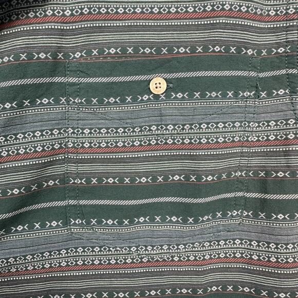 Mountain Khakis Shirt Men XL Green AOP Print Button‎ Up Short Sleeve Pocket - Picture 13 of 16